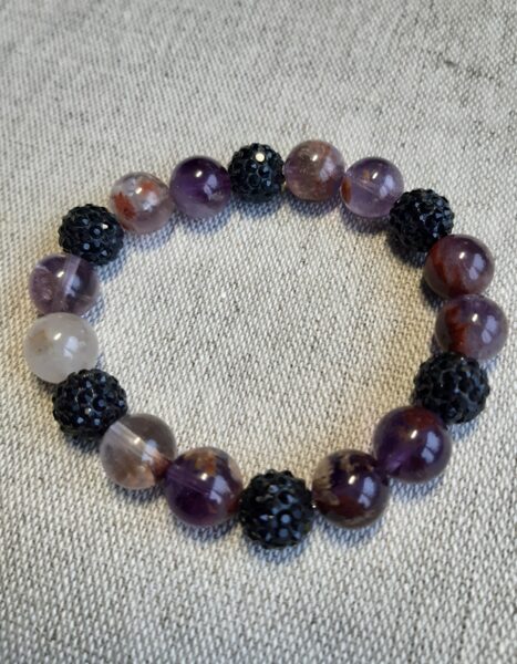 Fantoma kvarca pērlīsu aproce ar starplikām (apm.15 cm)