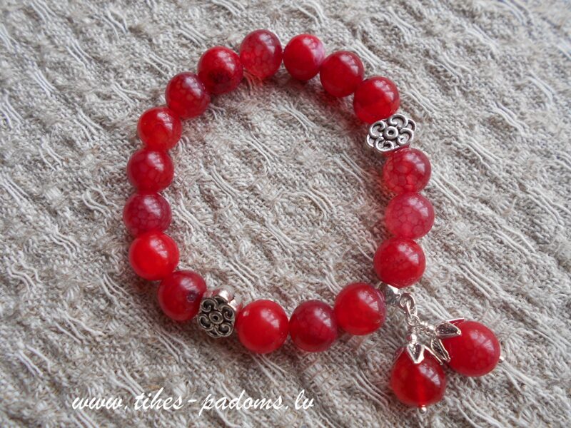 Sarkanā ahāta aproce ar piekariņiem (17-18 cm)