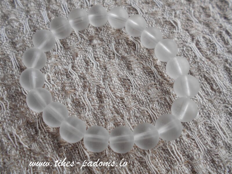 Matēta kalnu kristāla pērlīšu aproce (izm.16-17 cm )